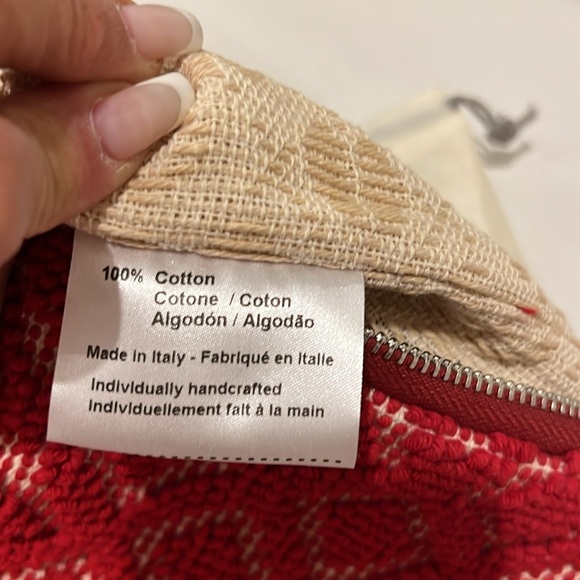 Club Monaco ISOLA Woven Fabric Clutch Red $175 - Picture 10 of 13